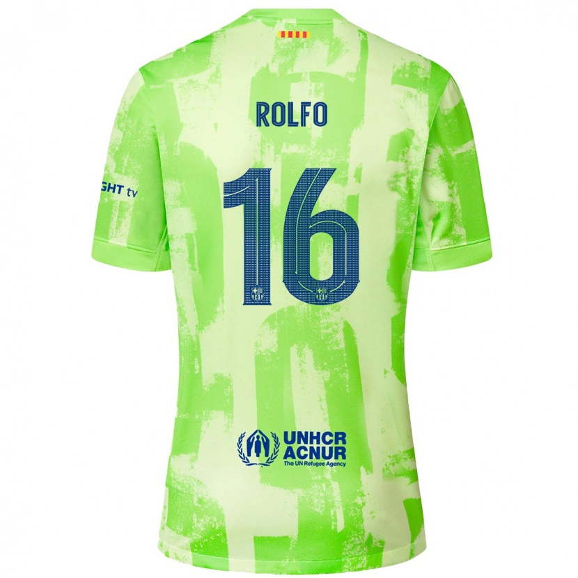 Danxen Bambino Maglia Fridolina Rolfö #16 Lime Kit Gara Third 2024/25 Maglietta