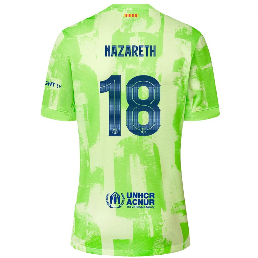 Danxen Bambino Maglia Kika Nazareth #18 Lime Kit Gara Third 2024/25 Maglietta
