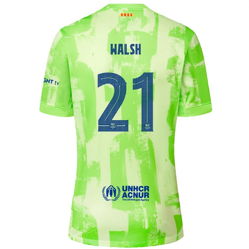 Danxen Bambino Maglia Keira Walsh #21 Lime Kit Gara Third 2024/25 Maglietta