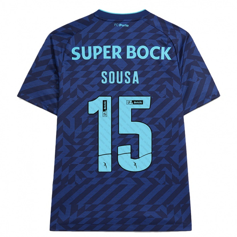Danxen Bambino Maglia Vasco Sousa #15 Blu Navy Kit Gara Third 2024/25 Maglietta