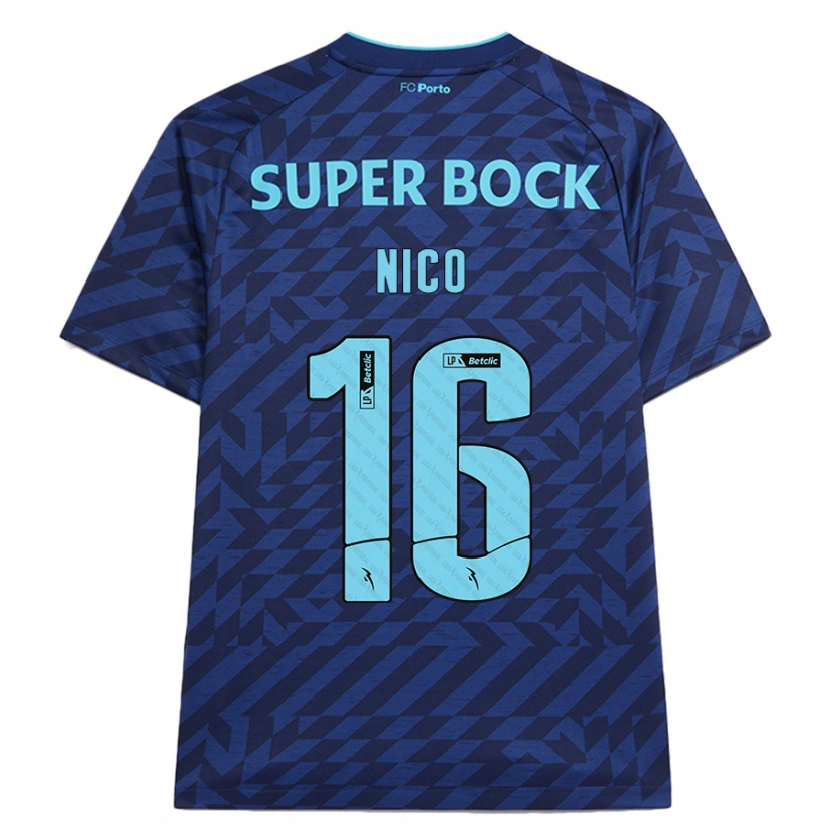 Danxen Bambino Maglia Nico González #16 Blu Navy Kit Gara Third 2024/25 Maglietta