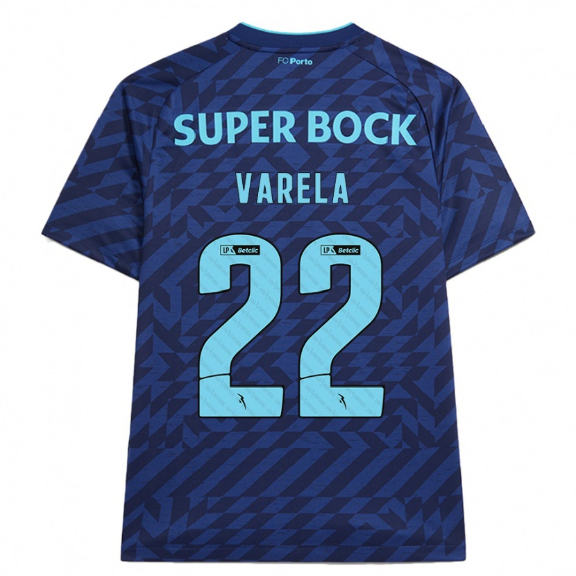 Danxen Bambino Maglia Alan Varela #22 Blu Navy Kit Gara Third 2024/25 Maglietta