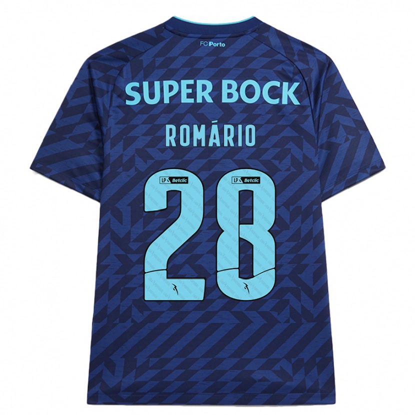 Danxen Bambino Maglia Romário Baró #28 Blu Navy Kit Gara Third 2024/25 Maglietta