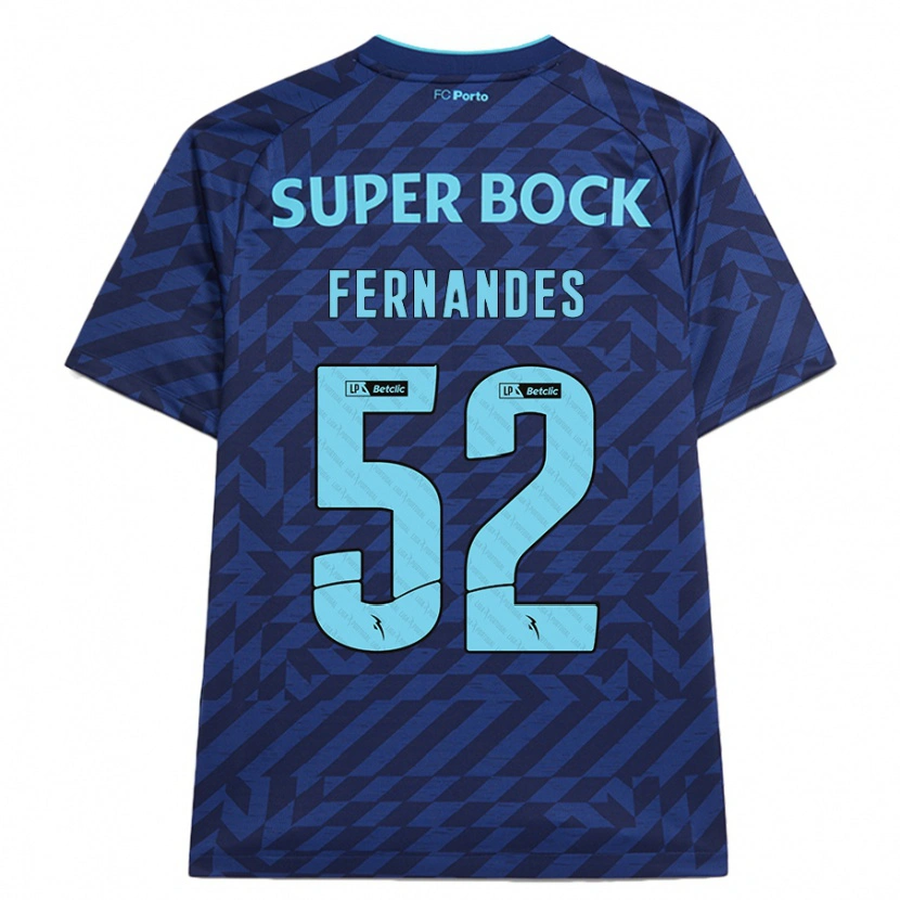 Danxen Bambino Maglia Martim Fernandes #52 Blu Navy Kit Gara Third 2024/25 Maglietta