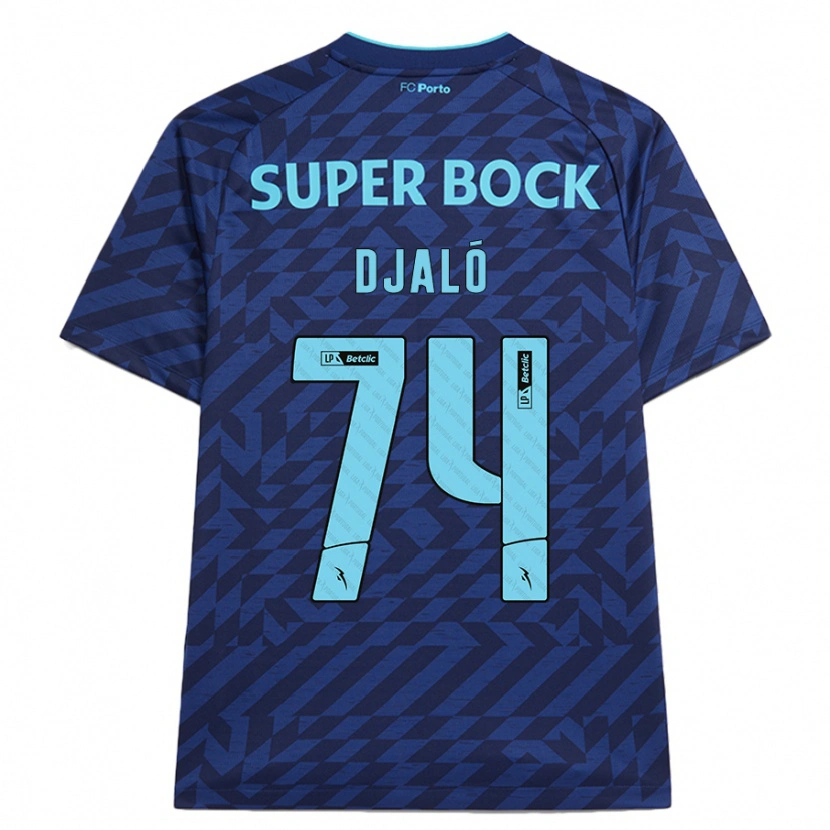 Danxen Bambino Maglia Ussumane Djaló #74 Blu Navy Kit Gara Third 2024/25 Maglietta