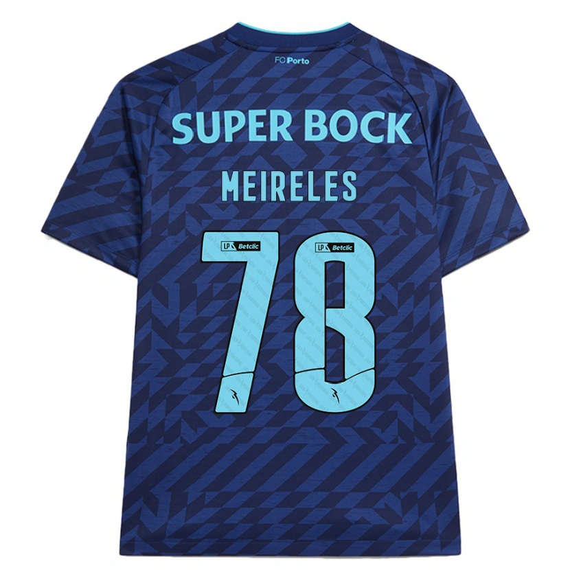Danxen Bambino Maglia Jorge Meireles #78 Blu Navy Kit Gara Third 2024/25 Maglietta