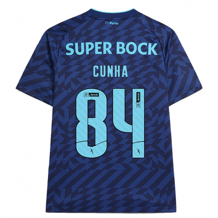 Danxen Bambino Maglia Martim Cunha #84 Blu Navy Kit Gara Third 2024/25 Maglietta