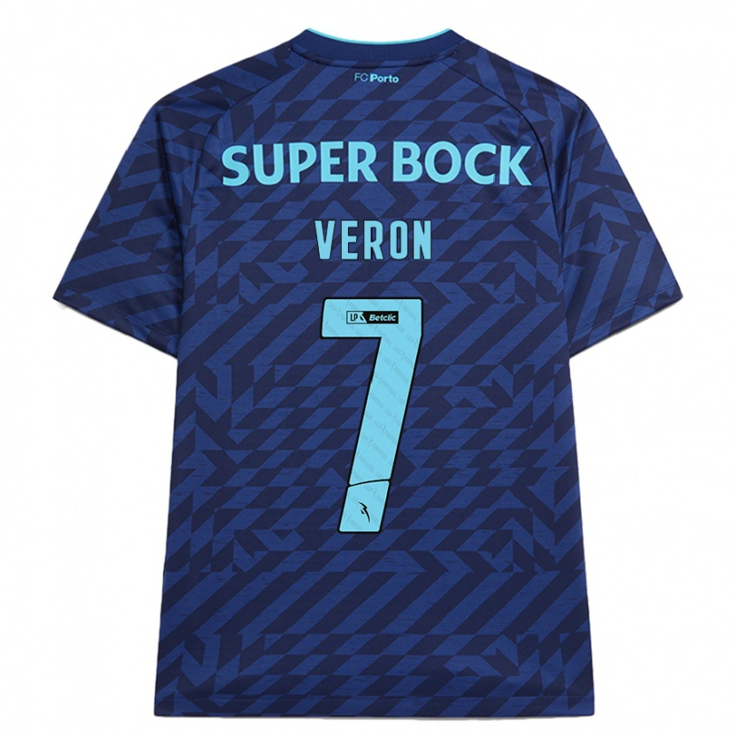 Danxen Bambino Maglia Gabriel Veron #7 Blu Navy Kit Gara Third 2024/25 Maglietta