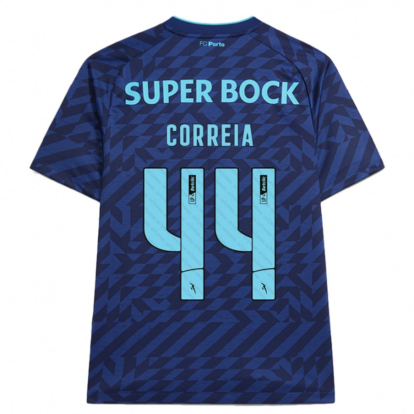 Danxen Bambino Maglia Romain Correia #44 Blu Navy Kit Gara Third 2024/25 Maglietta