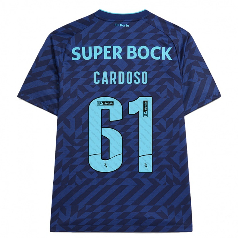 Danxen Bambino Maglia Ivan Cardoso #61 Blu Navy Kit Gara Third 2024/25 Maglietta