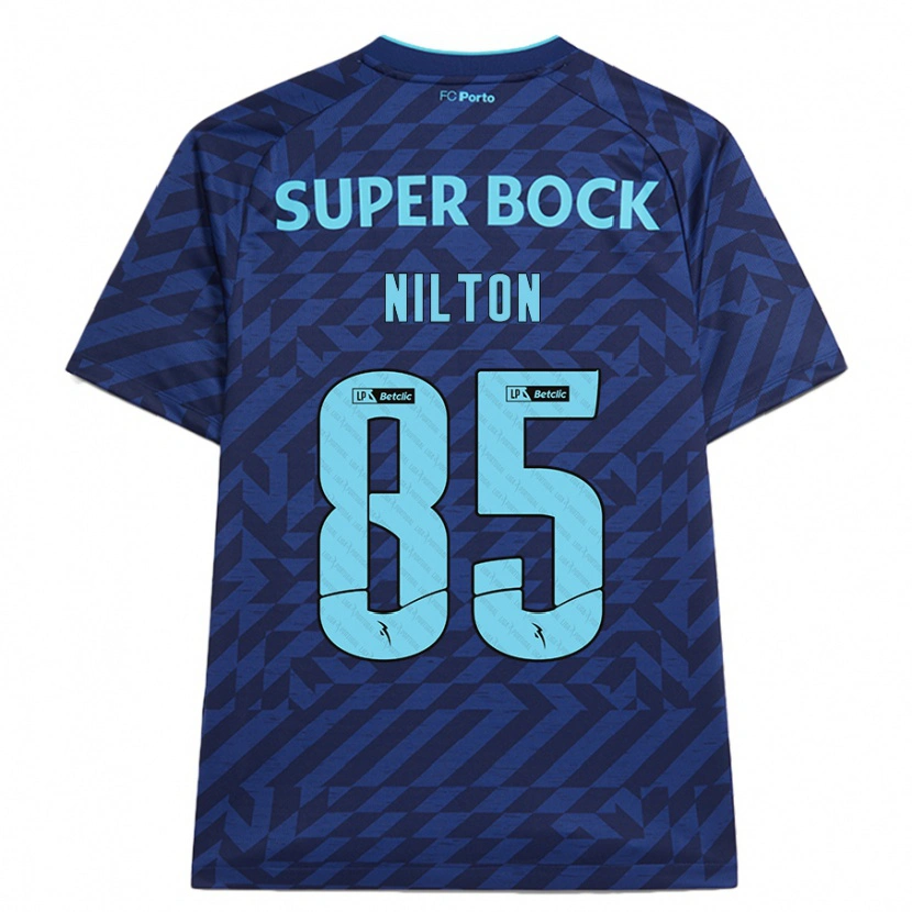 Danxen Bambino Maglia Nilton #85 Blu Navy Kit Gara Third 2024/25 Maglietta
