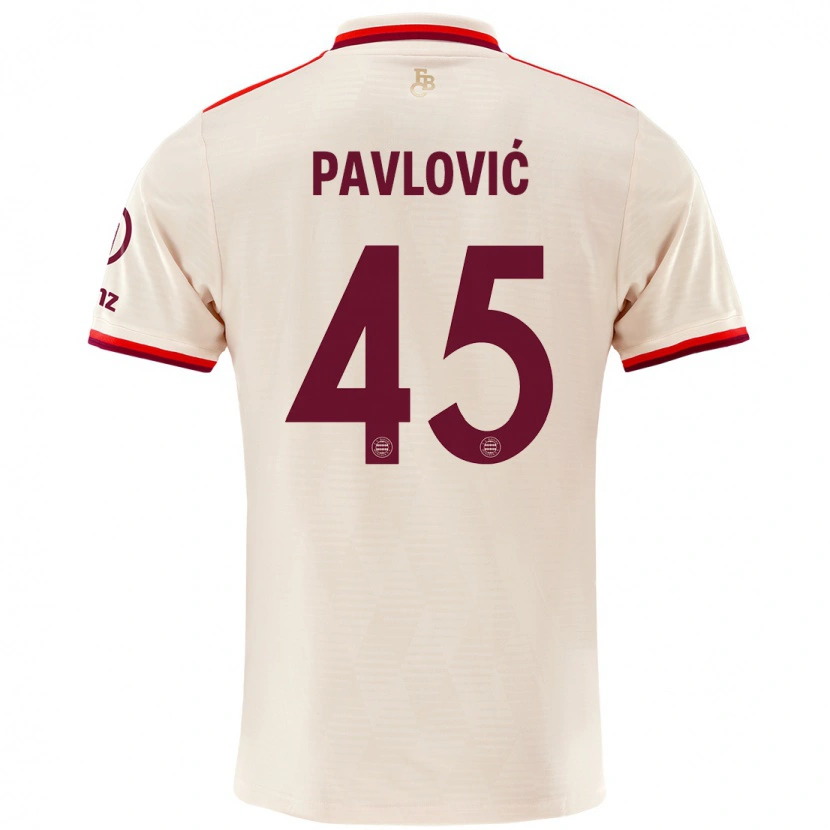 Danxen Bambino Maglia Aleksandar Pavlovic #45 Lino Kit Gara Third 2024/25 Maglietta