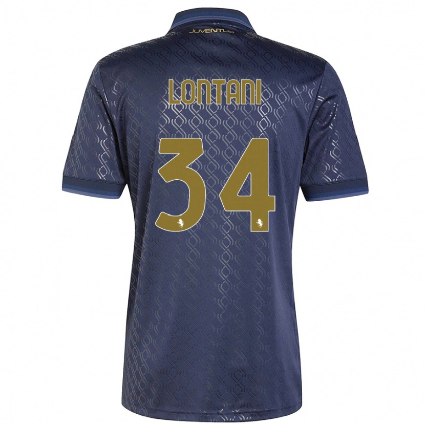 Danxen Bambino Maglia Matteo Lontani #34 Blu Navy Kit Gara Third 2024/25 Maglietta