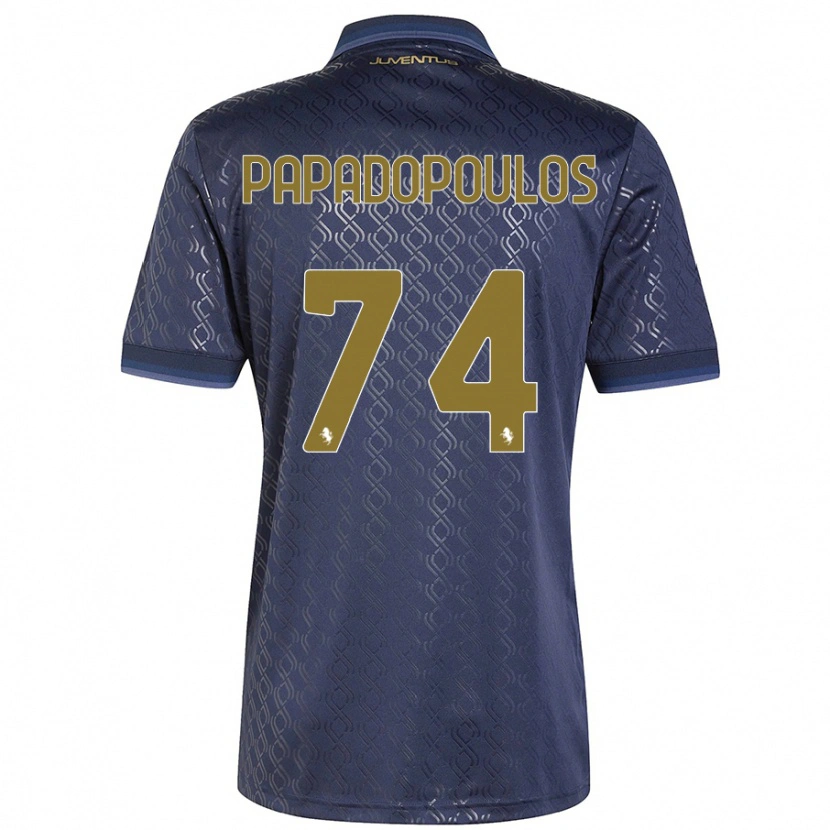Danxen Bambino Maglia Christos Papadopoulos #74 Blu Navy Kit Gara Third 2024/25 Maglietta