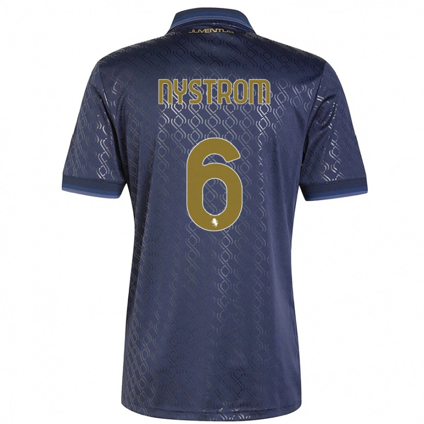 Danxen Bambino Maglia Paulina Nyström #6 Blu Navy Kit Gara Third 2024/25 Maglietta
