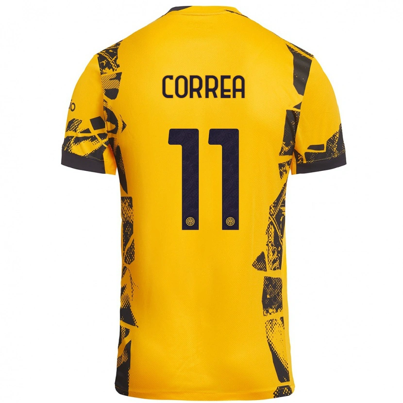 Danxen Bambino Maglia Joaquín Correa #11 Oro Nero Kit Gara Third 2024/25 Maglietta