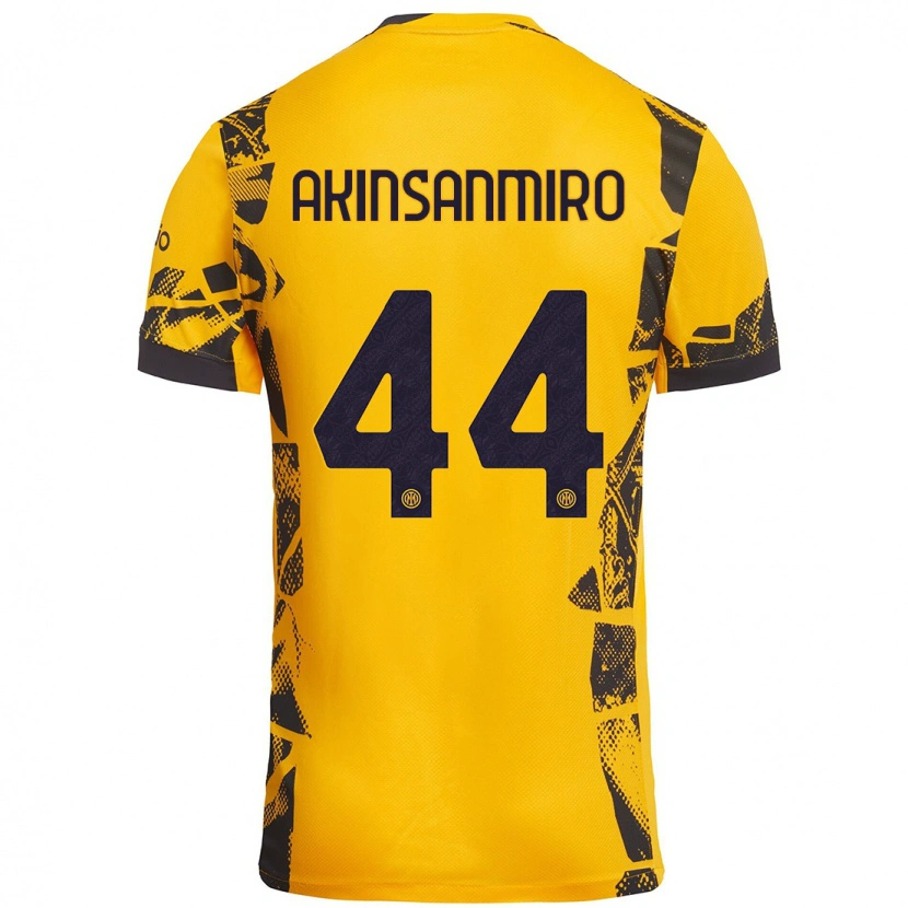 Danxen Bambino Maglia Ebenezer Akinsanmiro #44 Oro Nero Kit Gara Third 2024/25 Maglietta