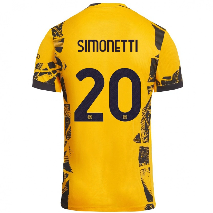 Danxen Bambino Maglia Flaminia Simonetti #20 Oro Nero Kit Gara Third 2024/25 Maglietta