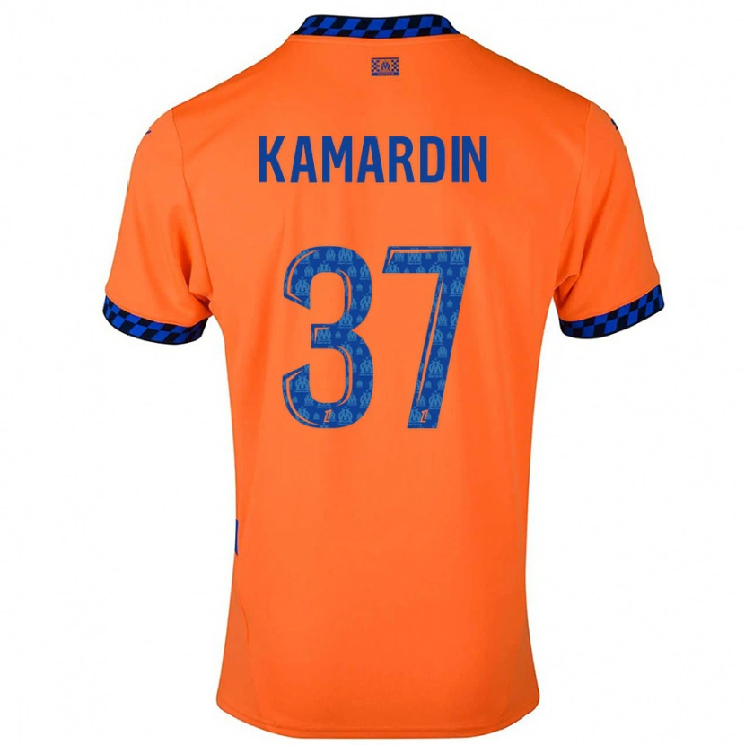 Danxen Bambino Maglia Aaron Kamardin #37 Arancione Blu Scuro Kit Gara Third 2024/25 Maglietta