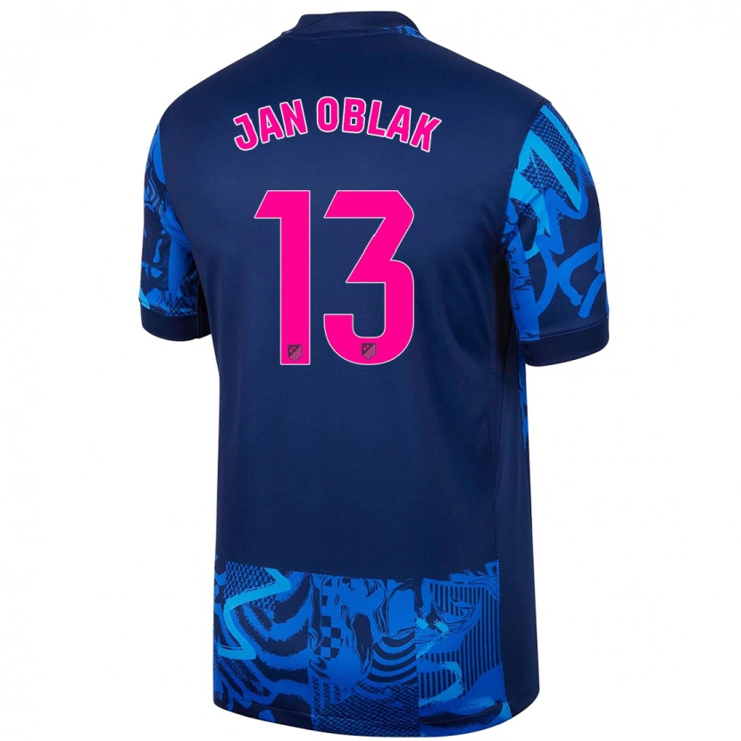 Danxen Bambino Maglia Jan Oblak #13 Blu Reale Kit Gara Third 2024/25 Maglietta