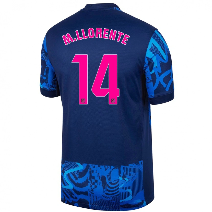Danxen Bambino Maglia Marcos Llorente #14 Blu Reale Kit Gara Third 2024/25 Maglietta