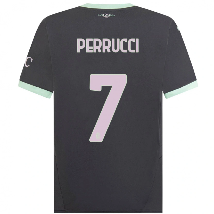 Danxen Bambino Maglia Vincenzo Perrucci #7 Grigio Kit Gara Third 2024/25 Maglietta