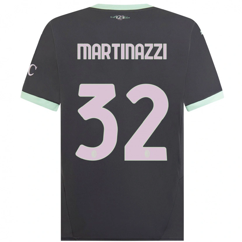 Danxen Bambino Maglia Luca Martinazzi #32 Grigio Kit Gara Third 2024/25 Maglietta
