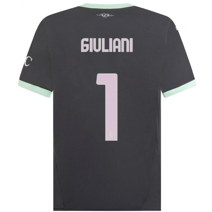 Danxen Bambino Maglia Laura Giuliani #1 Grigio Kit Gara Third 2024/25 Maglietta
