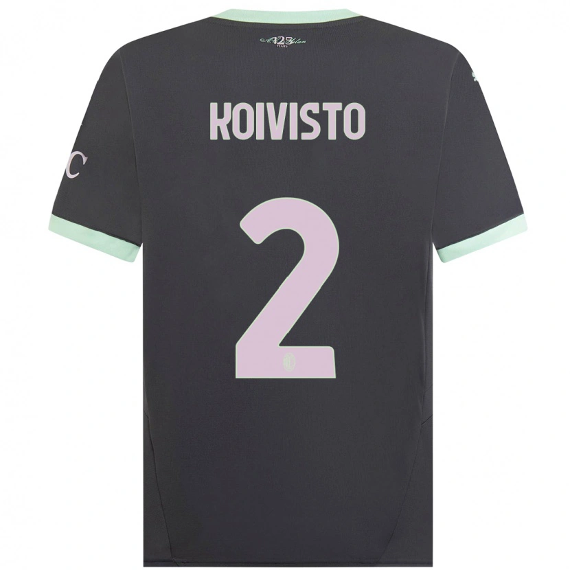 Danxen Bambino Maglia Emma Koivisto #2 Grigio Kit Gara Third 2024/25 Maglietta