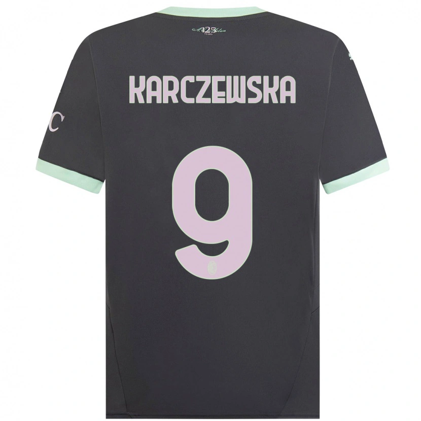 Danxen Bambino Maglia Nikola Karczewska #9 Grigio Kit Gara Third 2024/25 Maglietta