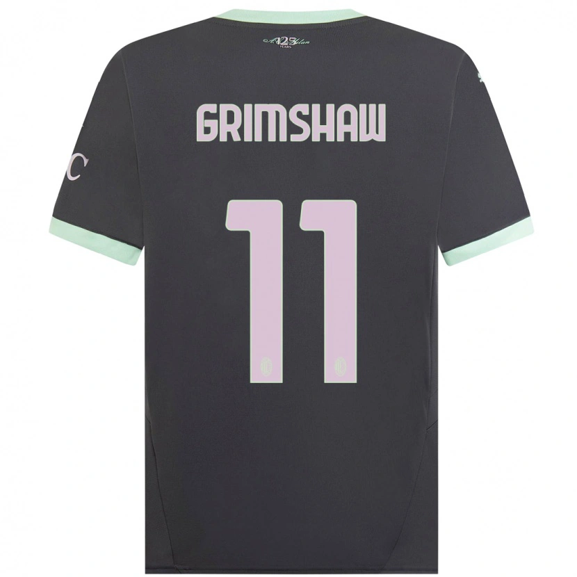 Danxen Bambino Maglia Christy Grimshaw #11 Grigio Kit Gara Third 2024/25 Maglietta