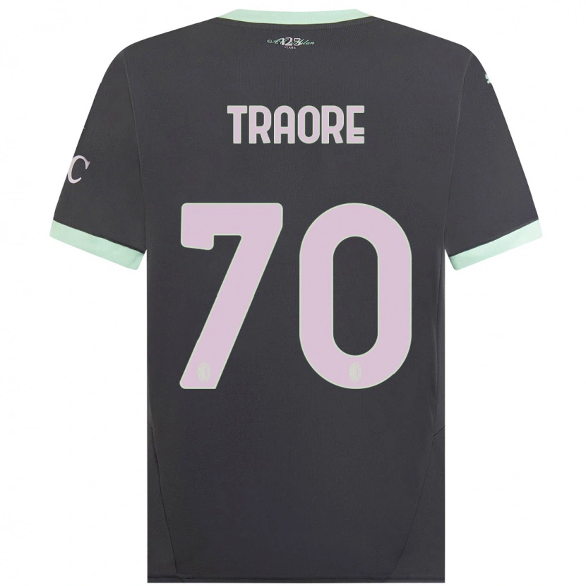 Danxen Bambino Maglia Chaka Traorè #70 Grigio Kit Gara Third 2024/25 Maglietta