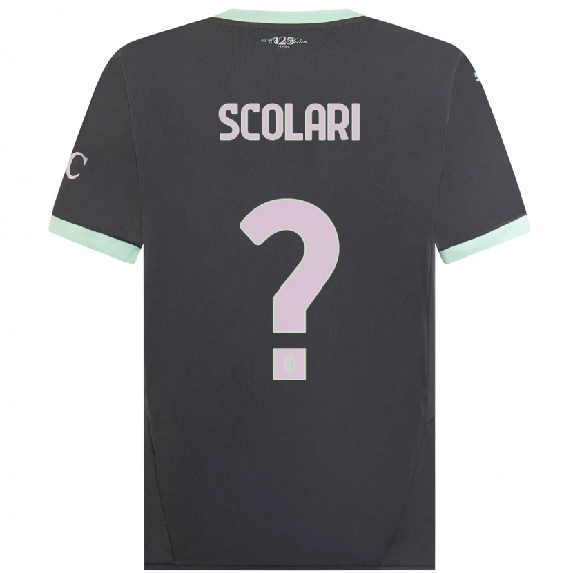 Danxen Bambino Maglia Davide Scolari #0 Grigio Kit Gara Third 2024/25 Maglietta