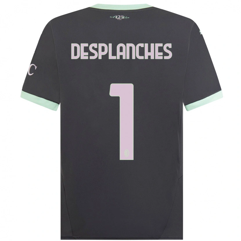 Danxen Bambino Maglia Sebastiano Desplanches #1 Grigio Kit Gara Third 2024/25 Maglietta