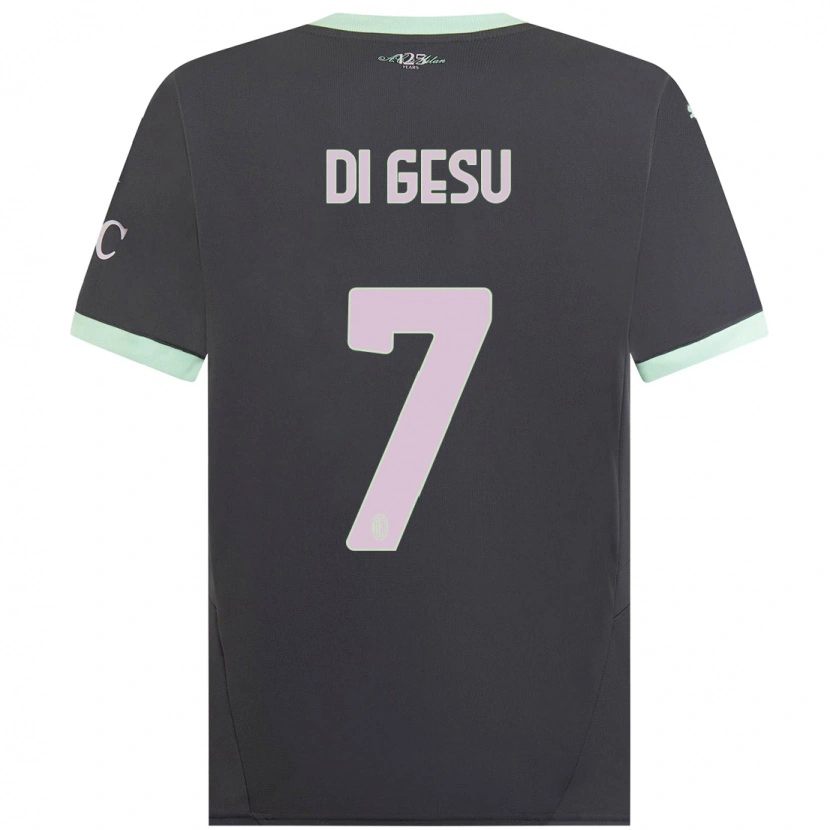 Danxen Bambino Maglia Enrico Di Gesu #7 Grigio Kit Gara Third 2024/25 Maglietta