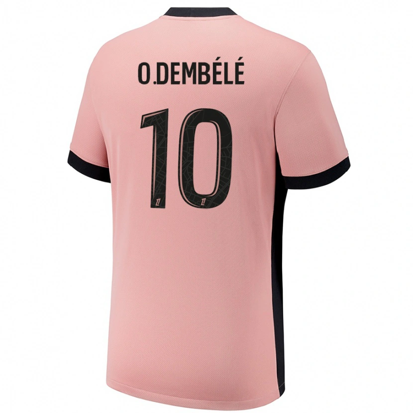 Danxen Bambino Maglia Ousmane Dembélé #10 Rosa Ruggine Kit Gara Third 2024/25 Maglietta