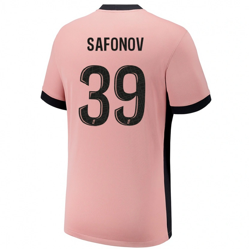 Danxen Bambino Maglia Matvey Safonov #39 Rosa Ruggine Kit Gara Third 2024/25 Maglietta