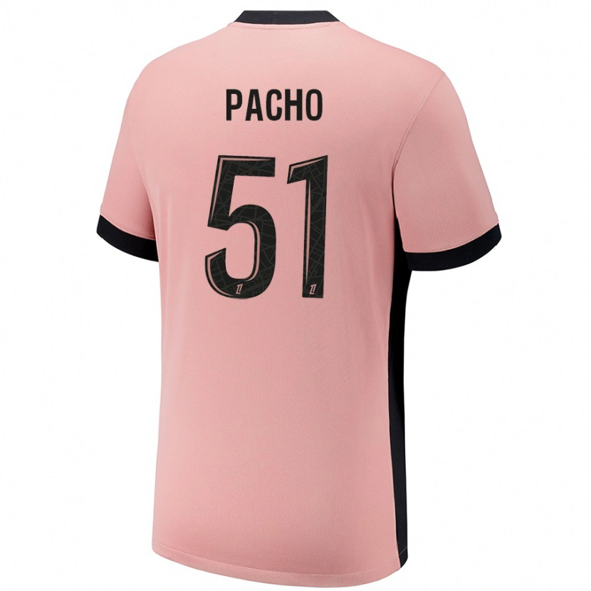 Danxen Bambino Maglia Willian Pacho #51 Rosa Ruggine Kit Gara Third 2024/25 Maglietta