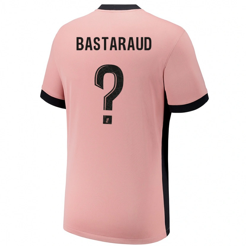 Danxen Bambino Maglia Yanis Bastaraud #0 Rosa Ruggine Kit Gara Third 2024/25 Maglietta
