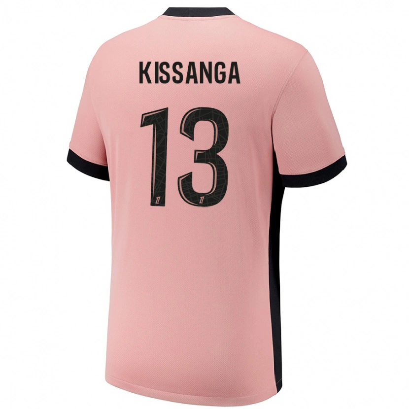 Danxen Bambino Maglia Hugo Kissanga #13 Rosa Ruggine Kit Gara Third 2024/25 Maglietta