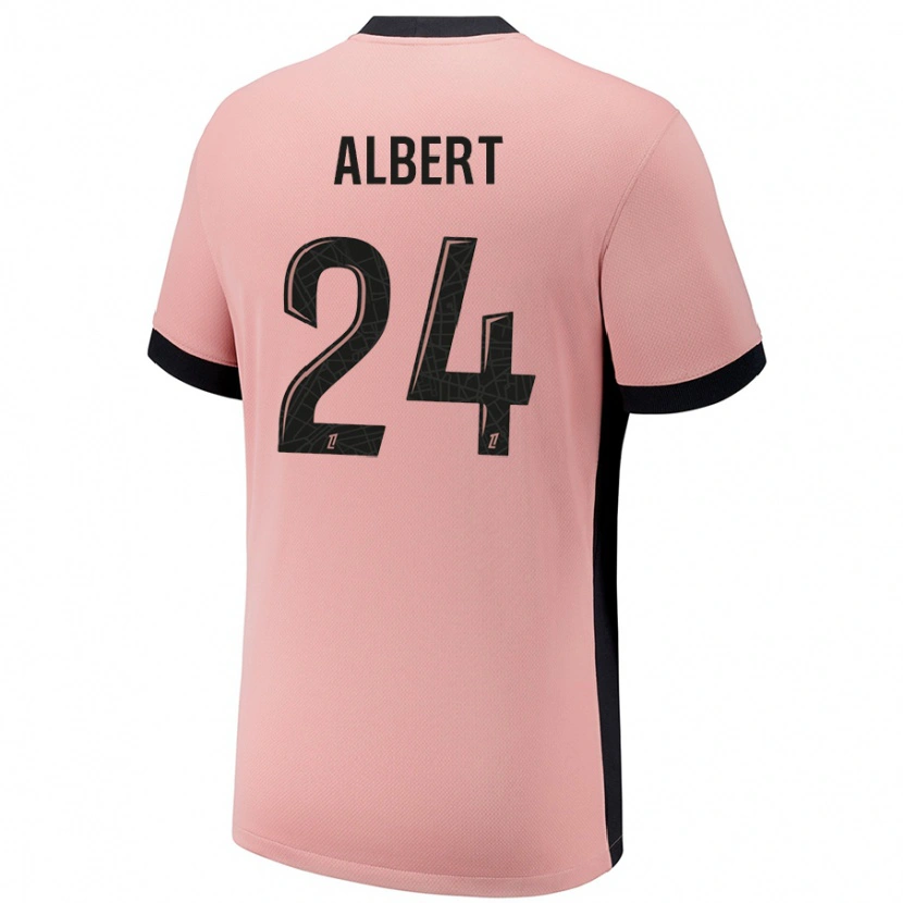 Danxen Bambino Maglia Korbin Albert #24 Rosa Ruggine Kit Gara Third 2024/25 Maglietta