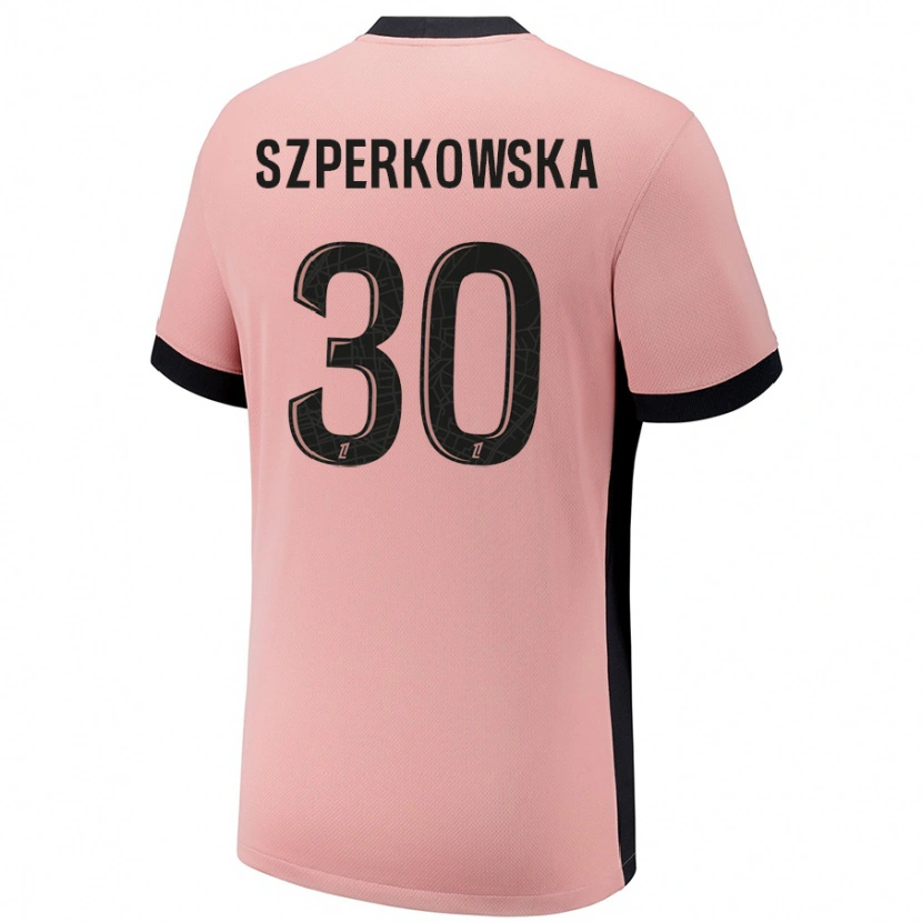 Danxen Bambino Maglia Oliwia Szperkowska #30 Rosa Ruggine Kit Gara Third 2024/25 Maglietta