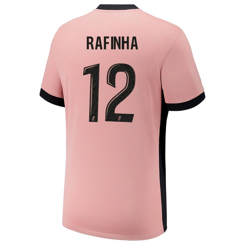 Danxen Bambino Maglia Rafinha #12 Rosa Ruggine Kit Gara Third 2024/25 Maglietta
