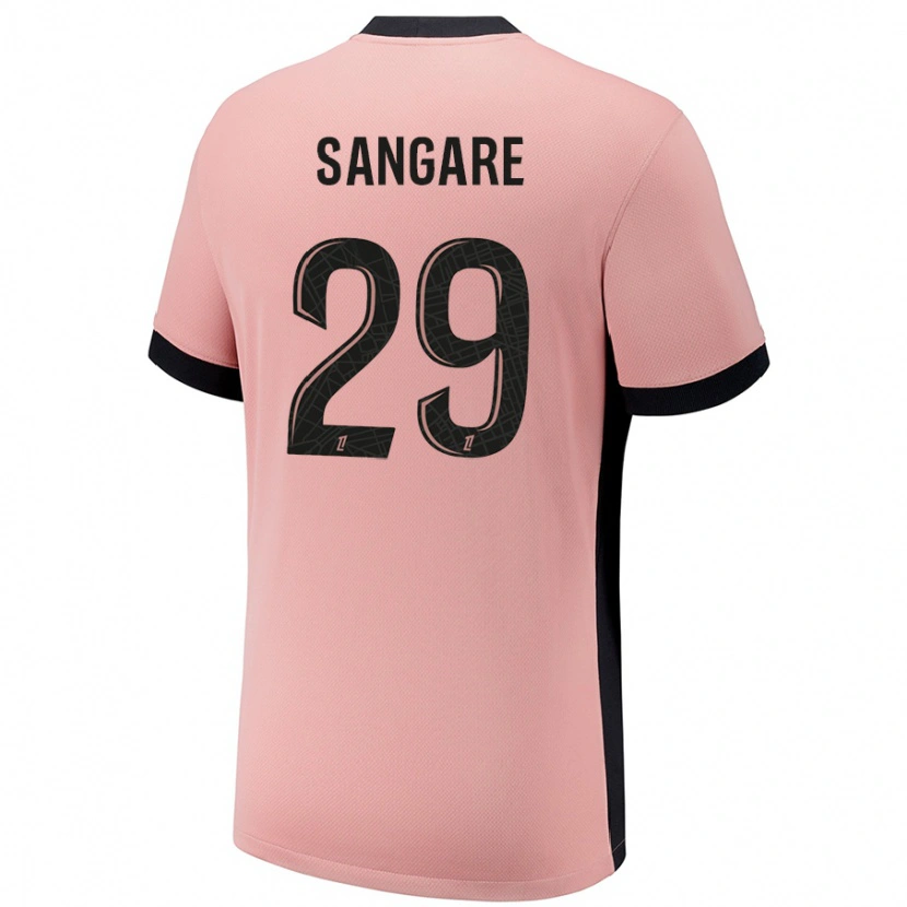 Danxen Bambino Maglia Hawa Sangare #29 Rosa Ruggine Kit Gara Third 2024/25 Maglietta