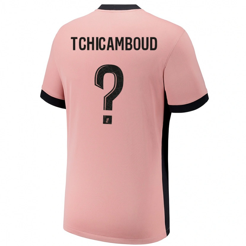 Danxen Bambino Maglia Queyrell Tchicamboud #0 Rosa Ruggine Kit Gara Third 2024/25 Maglietta