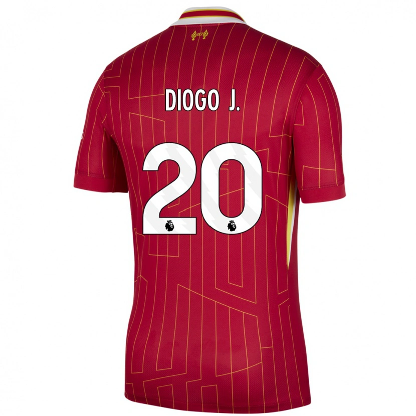 Danxen Uomo Maglia Diogo Jota #20 Rosso Giallo Bianco Kit Gara Home 2024/25 Maglietta