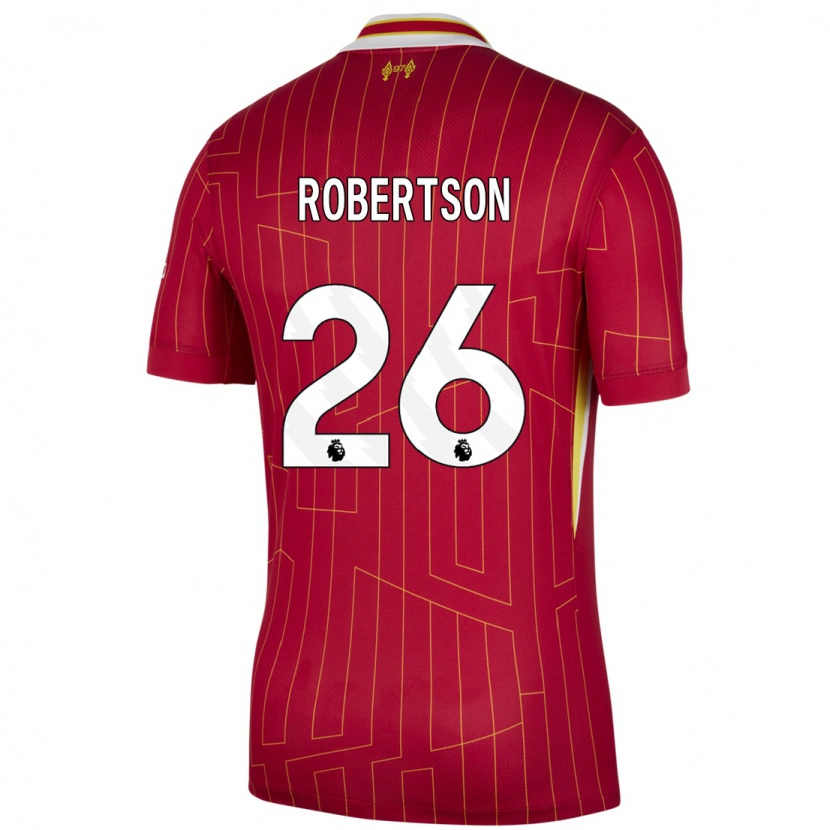 Danxen Uomo Maglia Andrew Robertson #26 Rosso Giallo Bianco Kit Gara Home 2024/25 Maglietta