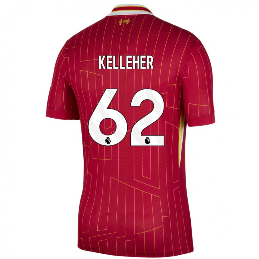 Danxen Uomo Maglia Caoimhín Kelleher #62 Rosso Giallo Bianco Kit Gara Home 2024/25 Maglietta