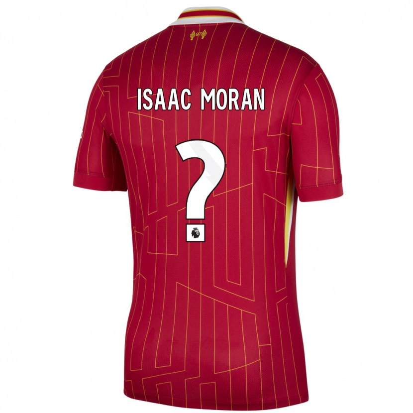 Danxen Uomo Maglia Isaac Moran #0 Rosso Giallo Bianco Kit Gara Home 2024/25 Maglietta
