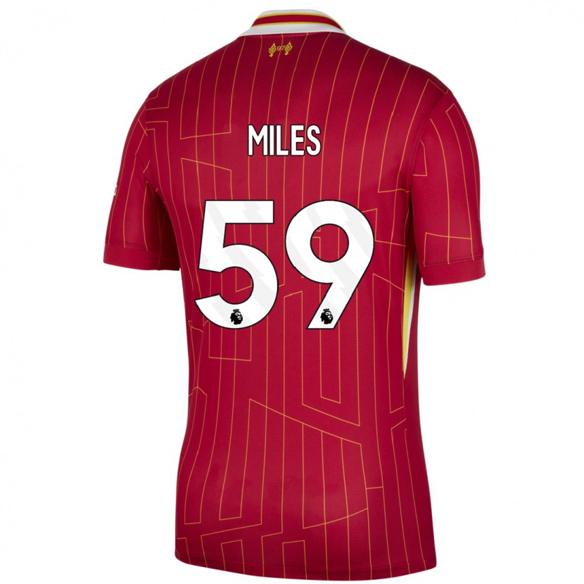 Danxen Uomo Maglia Terence Miles #59 Rosso Giallo Bianco Kit Gara Home 2024/25 Maglietta